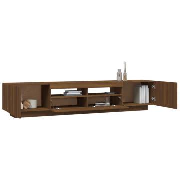 2 Piece TV Cabinet Set with LED Lights Brown Oak Engineered Wood