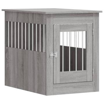 Dog Crate Furniture Grey Sonoma 55x80x68 cm Engineered Wood