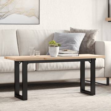 Coffee Table O-Frame 110x40x45.5 cm Solid Wood Pine and Cast Iron