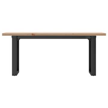 Coffee Table O-Frame 110x40x45.5 cm Solid Wood Pine and Cast Iron