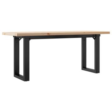 Coffee Table O-Frame 110x40x45.5 cm Solid Wood Pine and Cast Iron