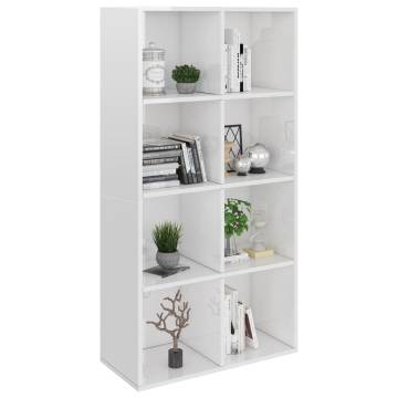 Book Cabinet/Sideboard High Gloss White 66x30x130 cm Engineered Wood