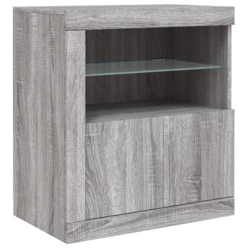 Sideboard with LED Lights Grey Sonoma 162x37x67 cm