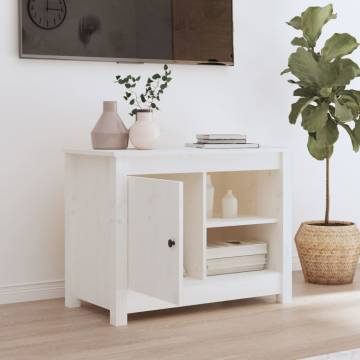 TV Cabinet White 70x36.5x52 cm Solid Wood Pine