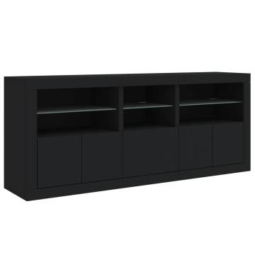 Sideboard with LED Lights Black 162x37x67 cm