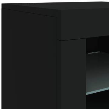 Sideboard with LED Lights Black 162x37x67 cm