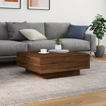 Coffee Table Brown Oak 80x80x31 cm Engineered Wood