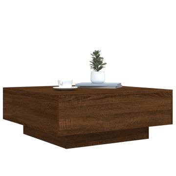 Coffee Table Brown Oak 80x80x31 cm Engineered Wood