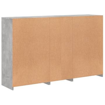 Sideboard with LED Lights Concrete Grey 162x37x100 cm