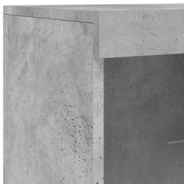 Sideboard with LED Lights Concrete Grey 162x37x100 cm