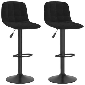 Bar Stools 2 pcs Black Velvet