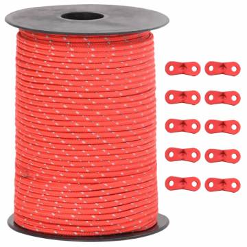 Tent Guy Rope with Reflective Strips and Spanners 50 m 3 mm