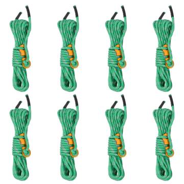 Tent Guy Ropes with Spanners Reflective 8 pcs 4 m 4 mm