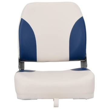 2 Piece Foldable Boat Seat Set with Blue-white Pillow