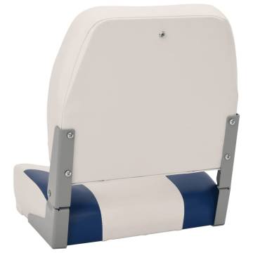 2 Piece Foldable Boat Seat Set with Blue-white Pillow