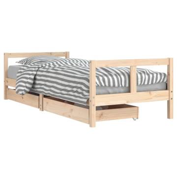 Kids Bed Frame with Drawers 80x200 cm Solid Wood Pine