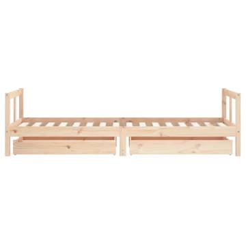 Kids Bed Frame with Drawers 80x200 cm Solid Wood Pine