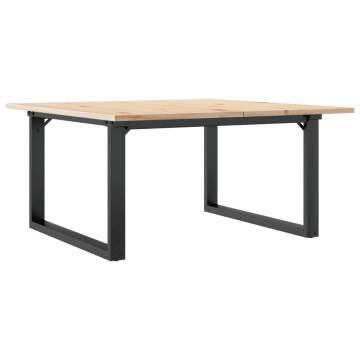 Coffee Table O-Frame 80x80x45 cm Solid Wood Pine and Cast Iron