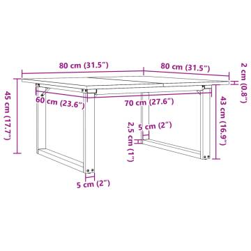 Coffee Table O-Frame 80x80x45 cm Solid Wood Pine and Cast Iron