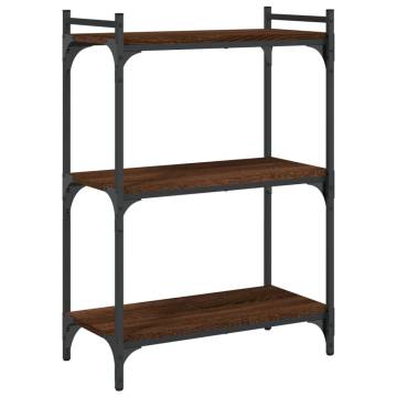 Bookcase 3-Tier Brown Oak 60x30x86 cm Engineered Wood