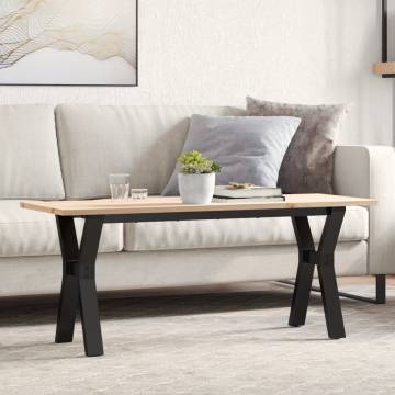 Coffee Table Y-Frame 110x40x45 cm Solid Wood Pine and Cast Iron