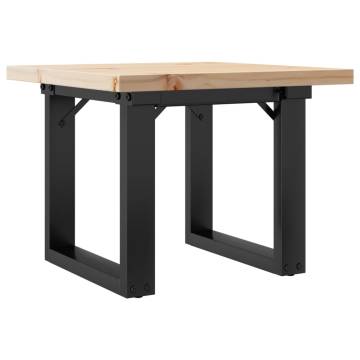 Coffee Table O-Frame 40x40x35.5 cm Solid Wood Pine and Cast Iron