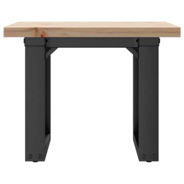 Coffee Table O-Frame 40x40x35.5 cm Solid Wood Pine and Cast Iron