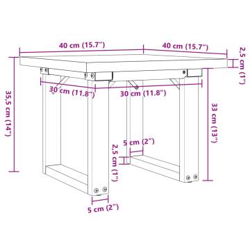 Coffee Table O-Frame 40x40x35.5 cm Solid Wood Pine and Cast Iron