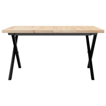 Coffee Table X-Frame 90x90x45.5 cm Solid Wood Pine and Cast Iron