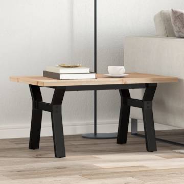 Coffee Table Y-Frame 80x50x40.5 cm Solid Wood Pine and Cast Iron