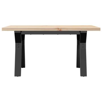 Coffee Table Y-Frame 80x50x40.5 cm Solid Wood Pine and Cast Iron