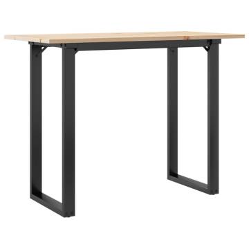 Dining Table O-Frame 100x50x75 cm Solid Wood Pine and Cast Iron