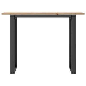 Dining Table O-Frame 100x50x75 cm Solid Wood Pine and Cast Iron