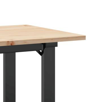 Dining Table O-Frame 100x50x75 cm Solid Wood Pine and Cast Iron