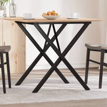 Dining Table X-Frame 90x90x75 cm Solid Wood Pine and Cast Iron