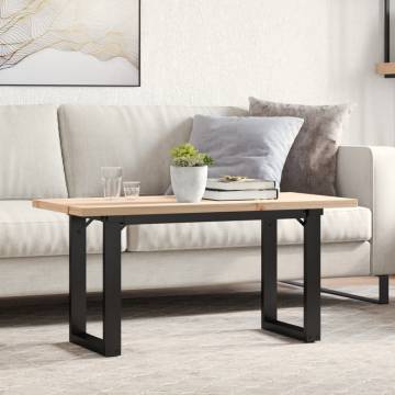 Coffee Table O-Frame 90x40x45.5 cm Solid Wood Pine and Cast Iron