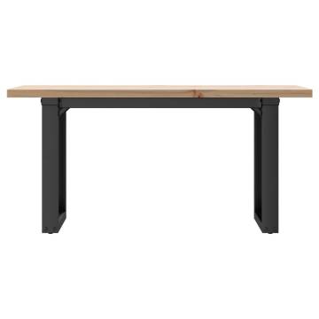 Coffee Table O-Frame 90x40x45.5 cm Solid Wood Pine and Cast Iron