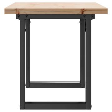 Coffee Table O-Frame 90x40x45.5 cm Solid Wood Pine and Cast Iron