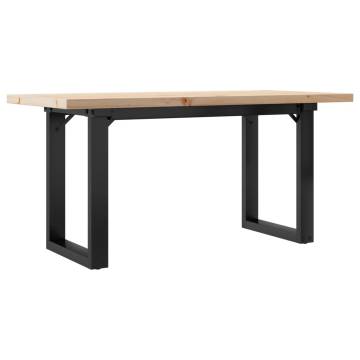 Coffee Table O-Frame 90x40x45.5 cm Solid Wood Pine and Cast Iron