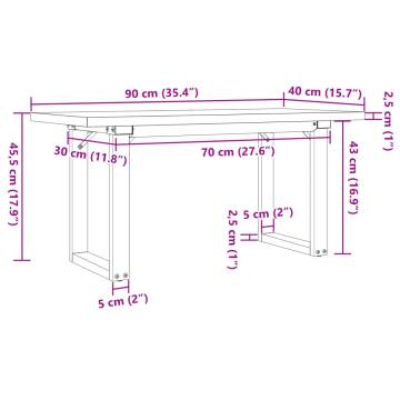 Coffee Table O-Frame 90x40x45.5 cm Solid Wood Pine and Cast Iron