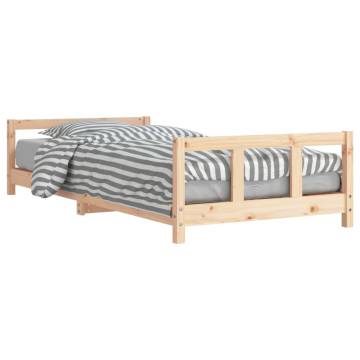 Kids Bed Frame 90x190 cm Solid Wood Pine