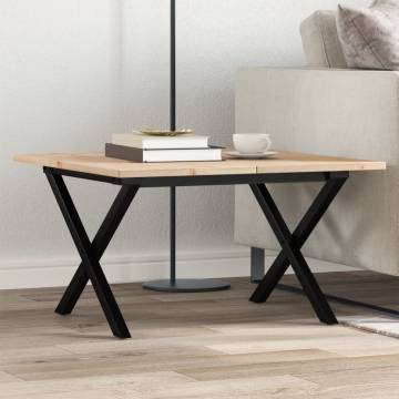 Coffee Table X-Frame 60x60x40 cm Solid Wood Pine and Cast Iron