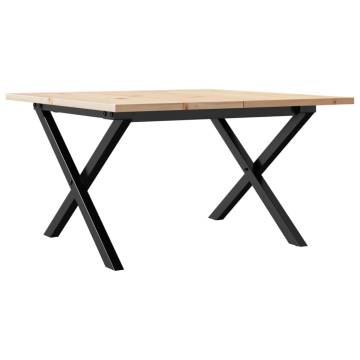 Coffee Table X-Frame 60x60x40 cm Solid Wood Pine and Cast Iron