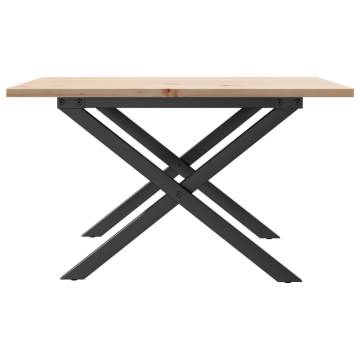 Coffee Table X-Frame 60x60x40 cm Solid Wood Pine and Cast Iron