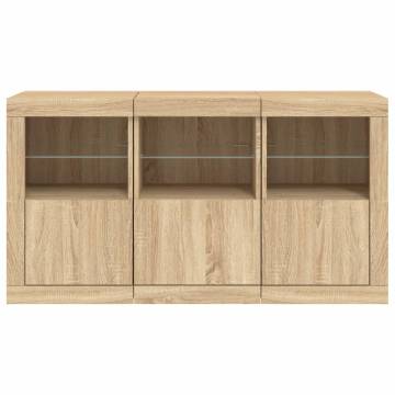 Sideboard with LED Lights Sonoma Oak 123x37x67 cm