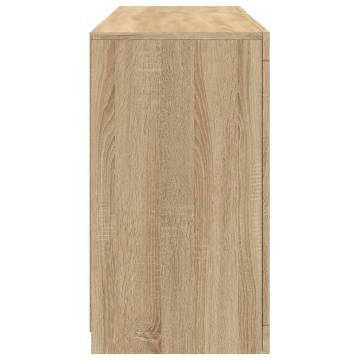 Sideboard with LED Lights Sonoma Oak 123x37x67 cm