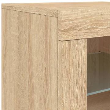 Sideboard with LED Lights Sonoma Oak 123x37x67 cm