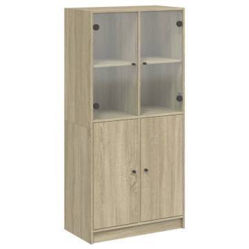 Highboard with Doors Sonoma Oak 68x37x142 cm Engineered Wood