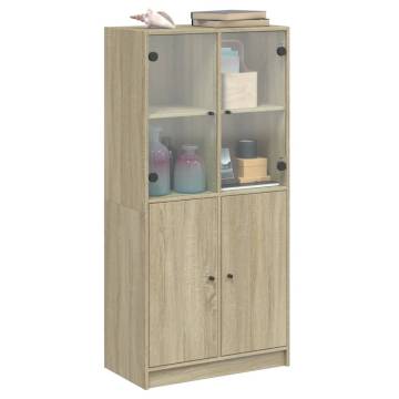 Highboard with Doors Sonoma Oak 68x37x142 cm Engineered Wood