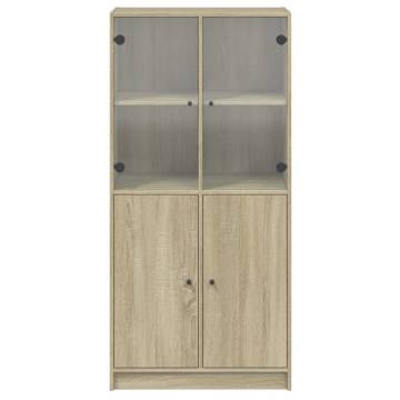 Highboard with Doors Sonoma Oak 68x37x142 cm Engineered Wood